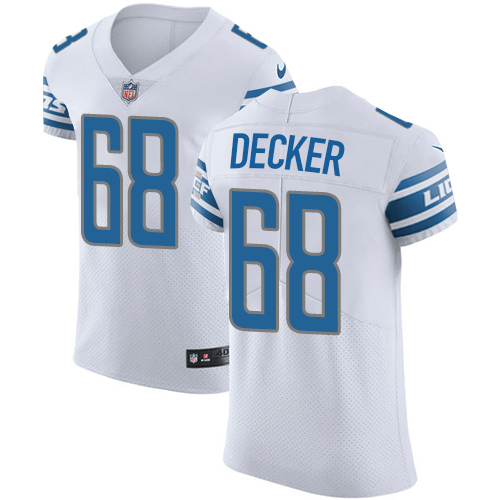 Nike Lions #68 Taylor Decker White Men's Stitched NFL Vapor Untouchable Elite Jersey